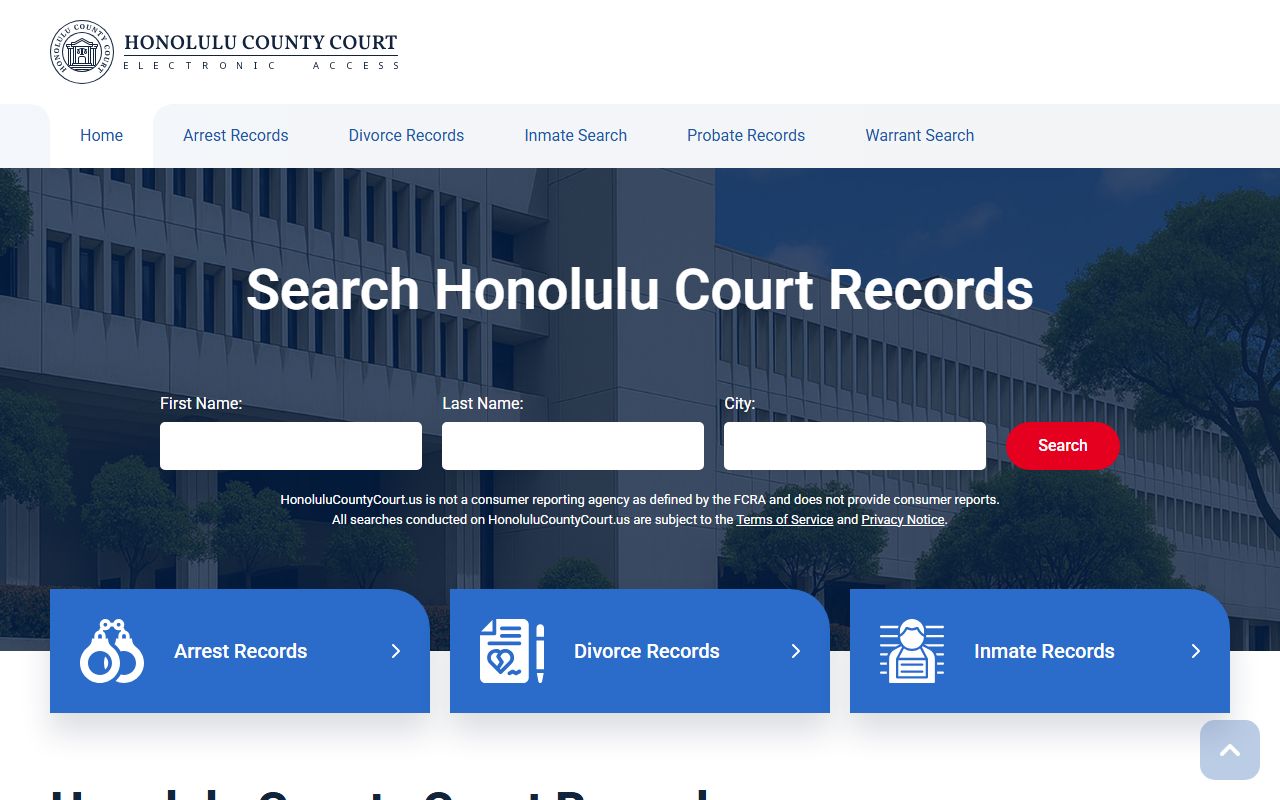 Kailua area court services - Honolulu County court records