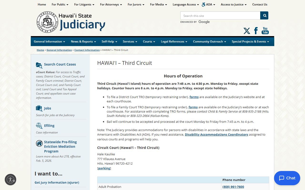 Third Circuit Court Hale Kaulike - Hilo court records Hawaii County