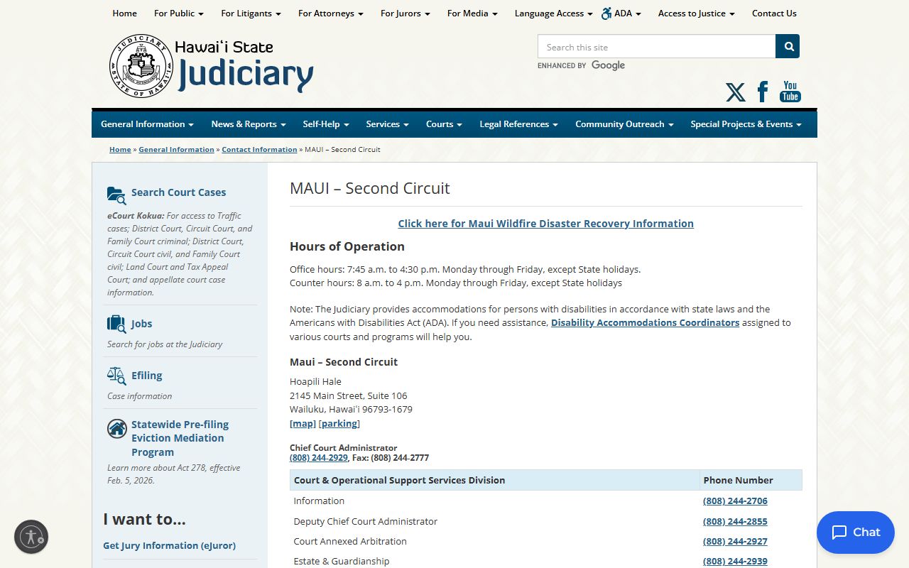 Second Circuit Court Maui - Maui County court records