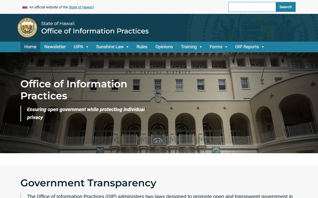 Hawaii Office of Information Practices - OIP public records appeals